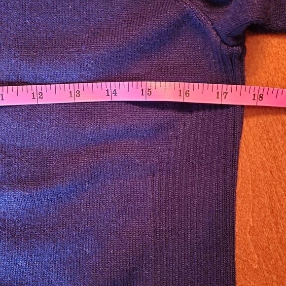 Calvin Klein Mock Neck Zip Up Knit Preppy Cardigan, Small, Blue w/ Gold Zipper - Picture 6 of 8